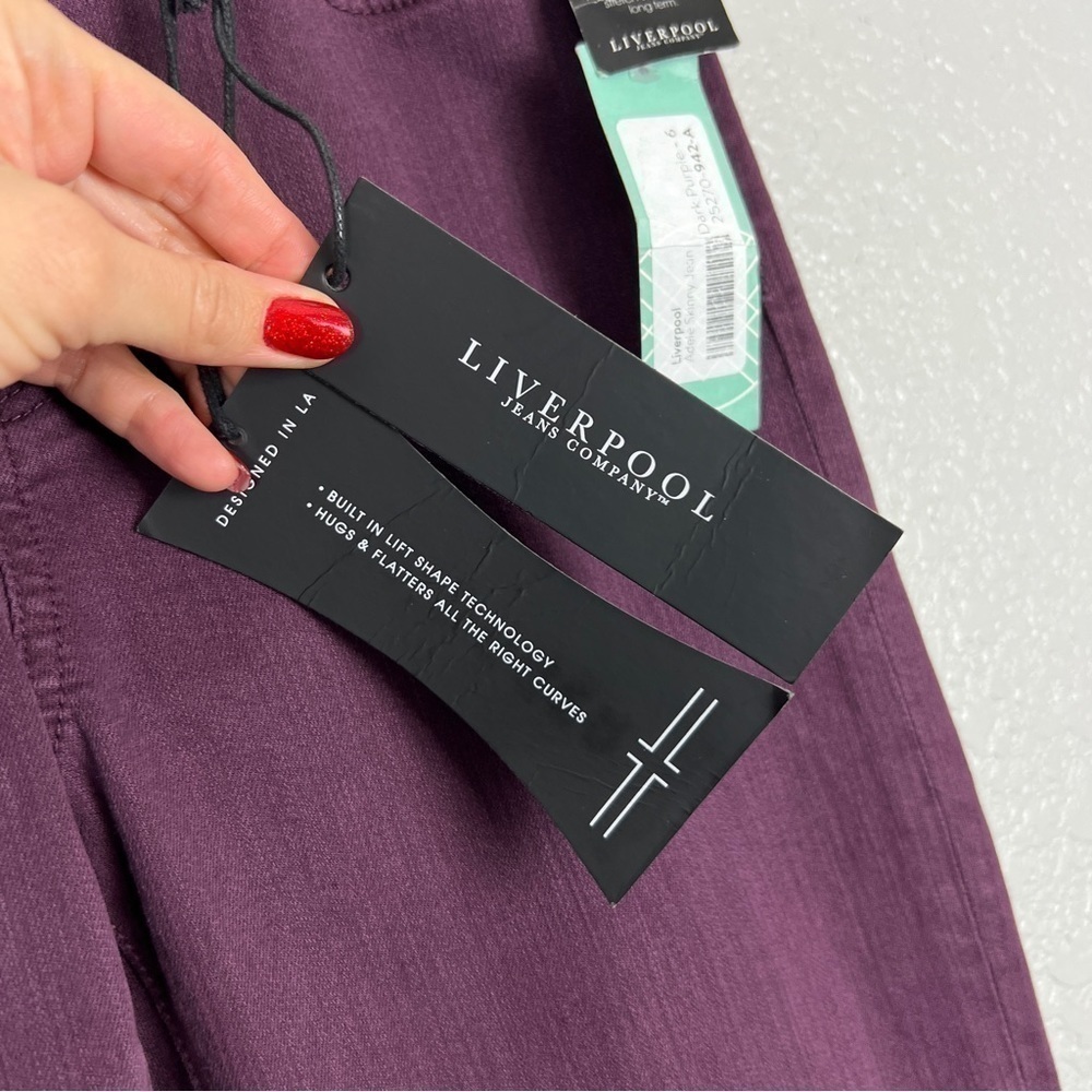 Liverpool NWT Adele Skinny Jean Potent Purple 6 Bold Dark Vamp Stretch Hugger - Picture 8 of 11